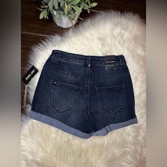 Blackheart Indigo V stitch button fly denim shorts sz 3 - Picture 6 of 9